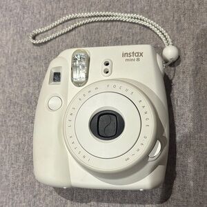 Fujifilm Instax Mini 8 Instant Camera - White includes Instax Black Strap
